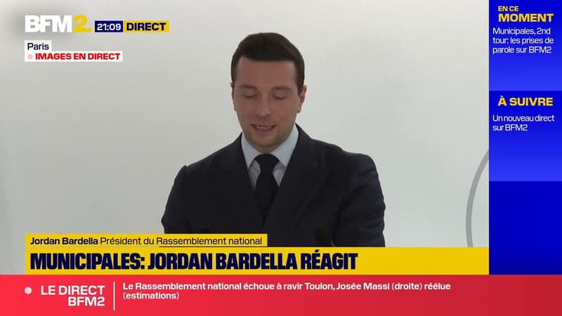 Municipales, 2nd tour: "Le RN et ses candidats réalisent la plus grande percée de son histoire", réagit Jordan Bardella