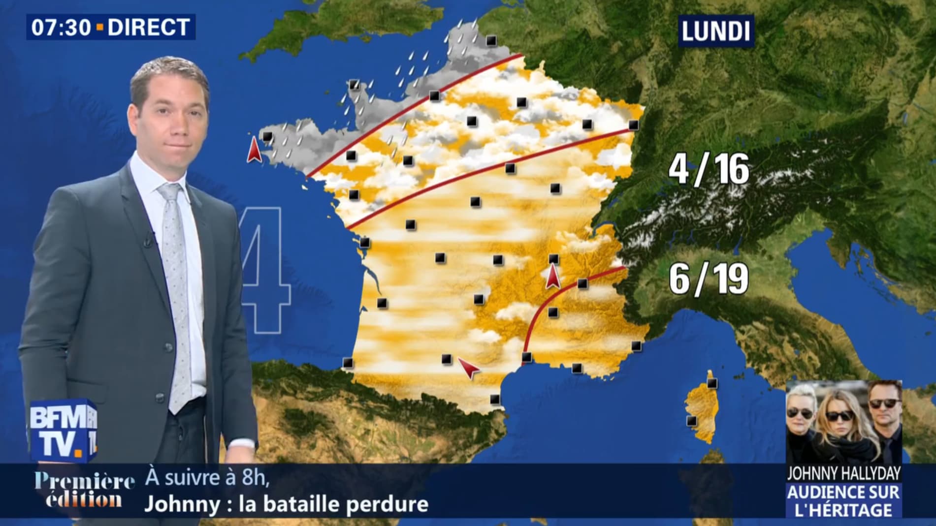 Météo du lundi 2 avril 2018. Météo du lundi 2 avril 2018.