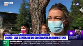 Digne-les-Bains: une centaine de soignants manifestent contre les sanctions liées à l'obligation vaccinale du personnel hospitalier