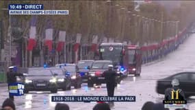 11-Novembre: les chefs d'Etat et de gouvernement arrivent sur les Champs-Elysées