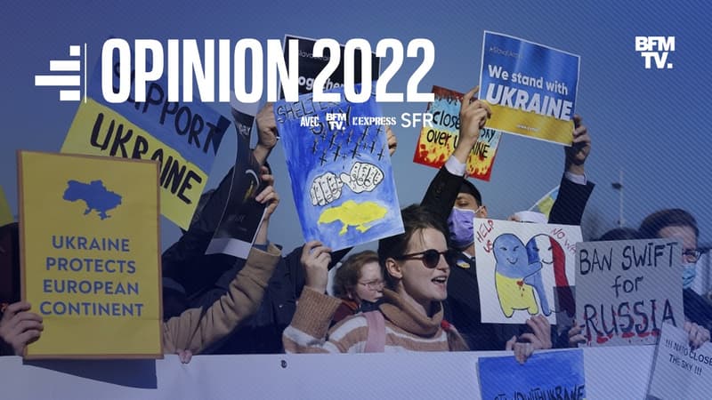 Une manifestation le 8 mars 2022 à Strasbourg (Bas-Rhin) en soutien au peuple ukrainien.