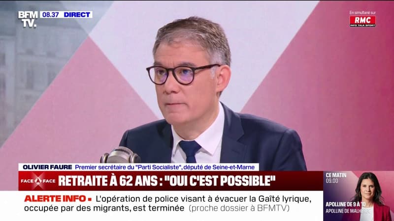 Réforme des retraites: Olivier Faure croit à un retour à l'âge légal de départ à 62 ans