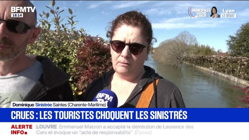 À Saintes, l'exaspération des sinistrés face aux touristes qui viennent prendre des photos des inondations