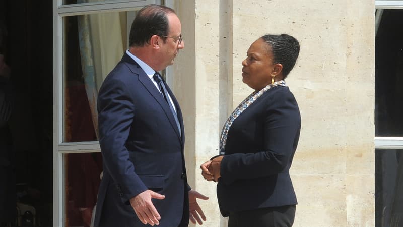 François Hollande et Christiane Taubira, le 1er août 2014.