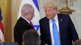 Le président américain Donald Trump et le Premier ministre israélien Benjamin Netanyahu lors d'une conférence de presse conjointe à Maison Blanche le mardi 4 février 2025