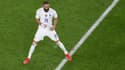 Karim Benzema vient de réduire le score pour l'équipe de France  contre la Belgique en Ligue des Nations à Turin, le 7 octobre 2021 
