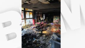 L'école maternelle du Petit-Quevilly ravagée par les flammes au lendemain des émeutes.