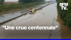 Les images impressionnantes de l'autoroute A11 inondée par les fortes pluies près de Chartres 