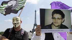 Une manifestation de soutien à Edward Snowden, à Paris, le 7 juillet dernier.