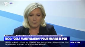 Indemnité inflation: pour Marine Le Pen, "ces annonces relèvent de la manipulation"