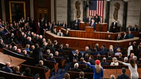 Donald Trump fait son discours au Congrès, le 4 mars 2025.