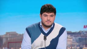 Amine Kessaci sur le plateau de BFMTV le 15 décembre 2025. 