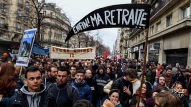 700.000 personnes ont manifesté à Paris contre la réforme des retraites le 7 mars 2023 d'après la CGT (image d'illustration)