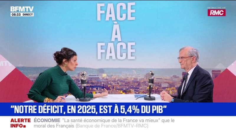 Déficit: "Avec un déficit supérieur à 5%, la France se mettrait dans la zone rouge", déclare François Villeroy de Galhau, gouverneur de la Banque de France