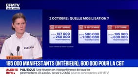 Mobilisation du 2 octobre: "Le nombre d'interpellations sera nettement moindre que le 18 septembre", affirme Agathe Foucault, porte-parole de la Police nationale