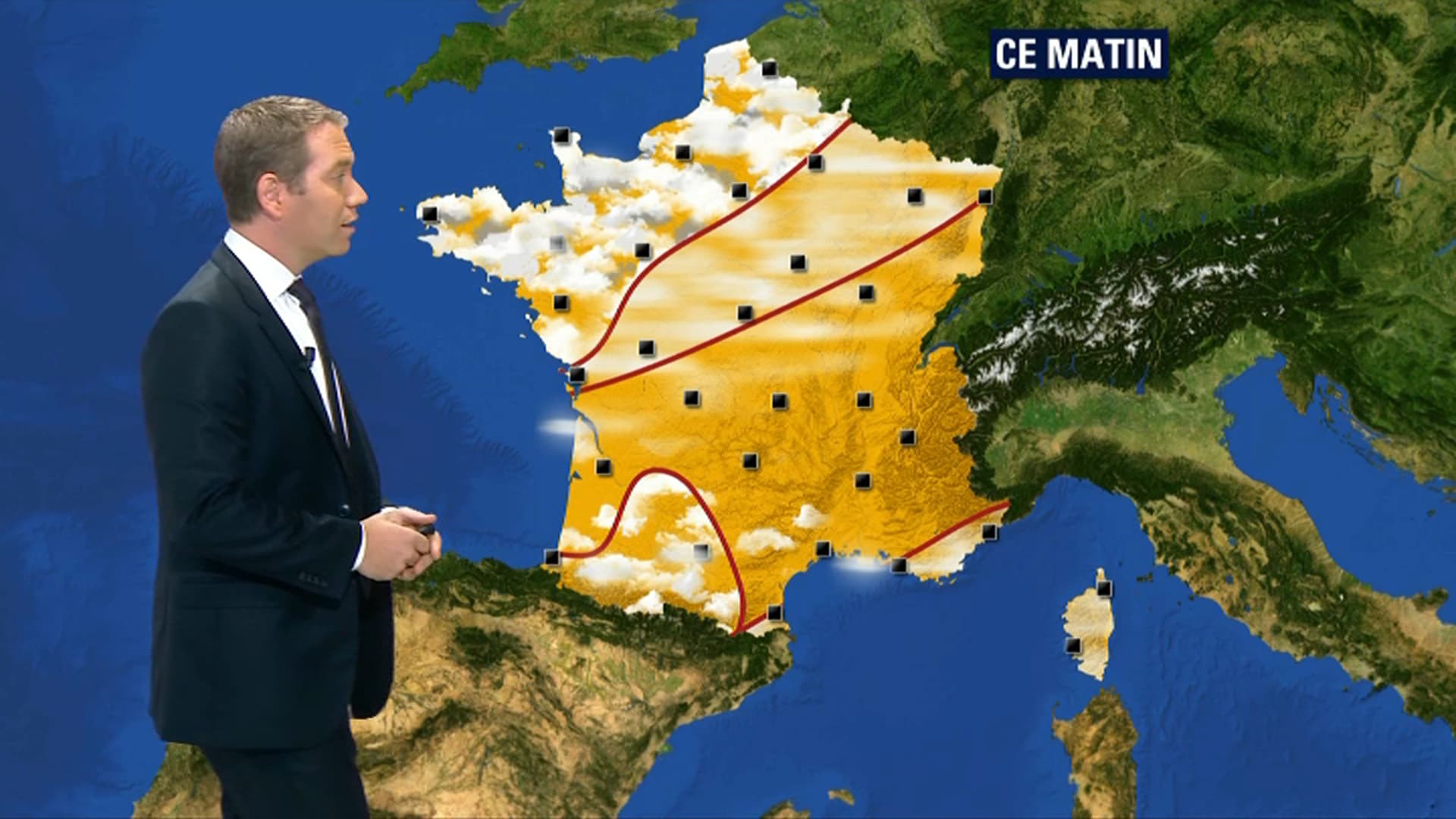 Prévision Météo-France pour la matinée du lundi 10 septembre 2018