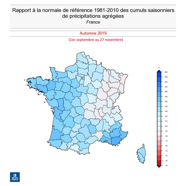 Cumul des précipitations en France Cumul des précipitations en France
