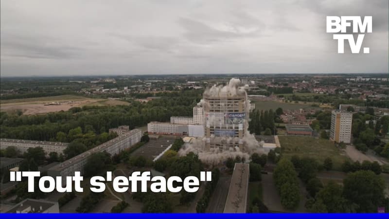 Les images impressionnantes d'une tour de 28 étages démolie en quelques secondes à Loos dans le Nord