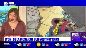 Lyon: de la mosaïque sur les trottoirs