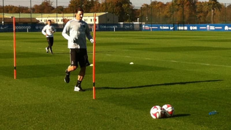 Zlatan Ibrahimovic ce matin à l'entraînement.