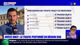 Grève SNCF: le trafic sera perturbé ce mercredi en région Sud
