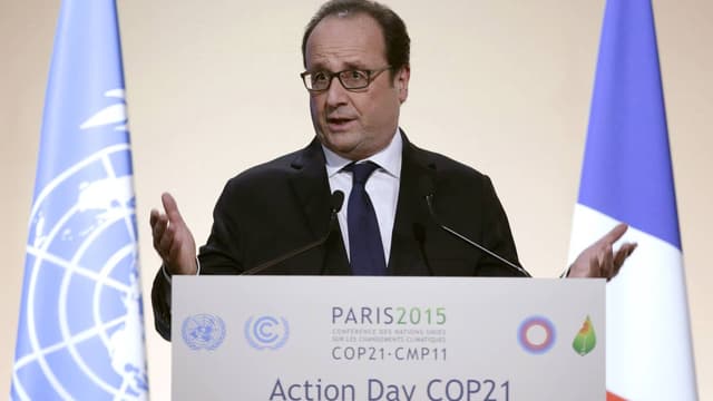 Discours de François Hollande lors de la journée d'action lors de la COP21 au Bourget le 5 décembre 2015.