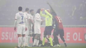 Marçal exclu lors du match OL-Nice, le 23 novembre 2019