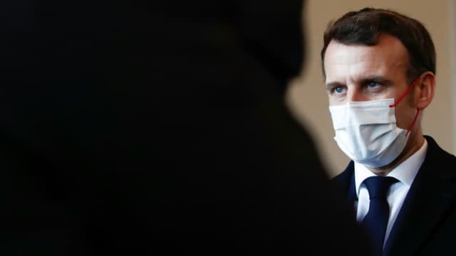 Le président français Emmanuel Macron à Brest le 19 janvier 2021