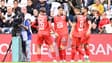 Esteban Lepaul célèbre son but lors d'Angers-Rennes (1-1, L1), le 31 août 2025