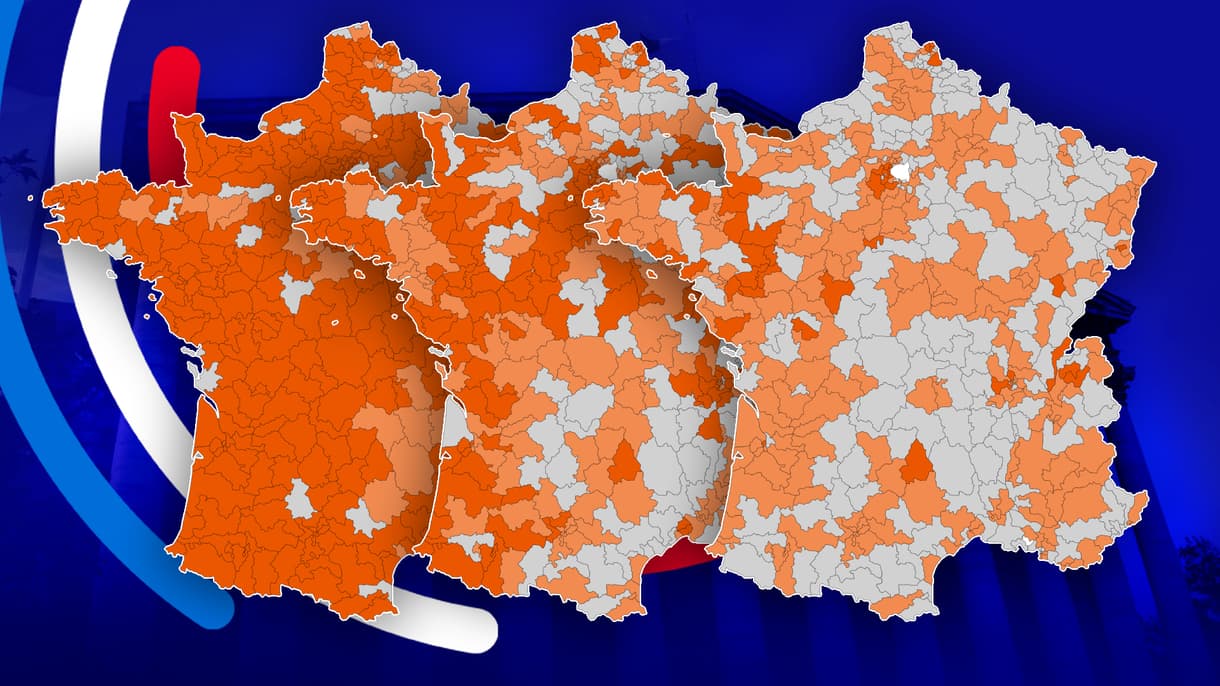 La carte des résultats du camp présidentiel au premier tour des législatives de 2017, 2022 et 2024.