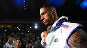 Tony Yoka qui entre sur le ring à Roland-Garros