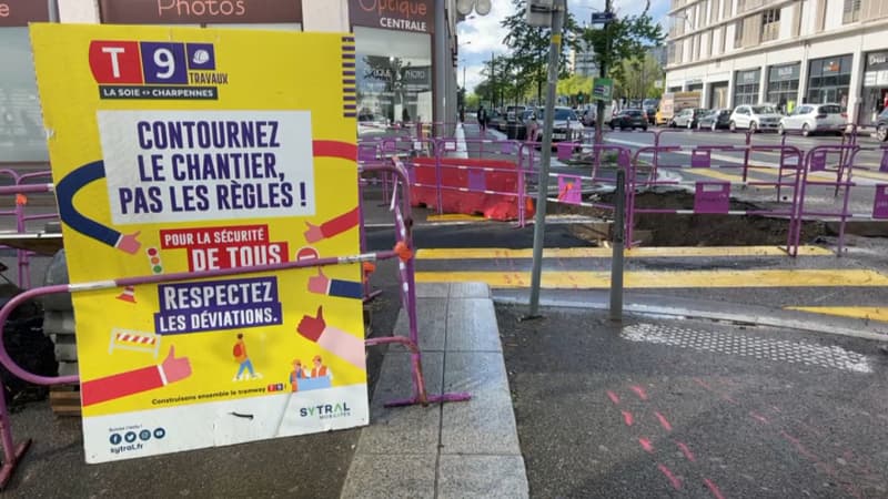 Travaux du tramway T9: des commerçants de Vaulx-en-Velin s'inquiètent d'une baisse de fréquentation