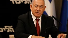 Benjamin Netanyahu à un meeting du Likud, son parti