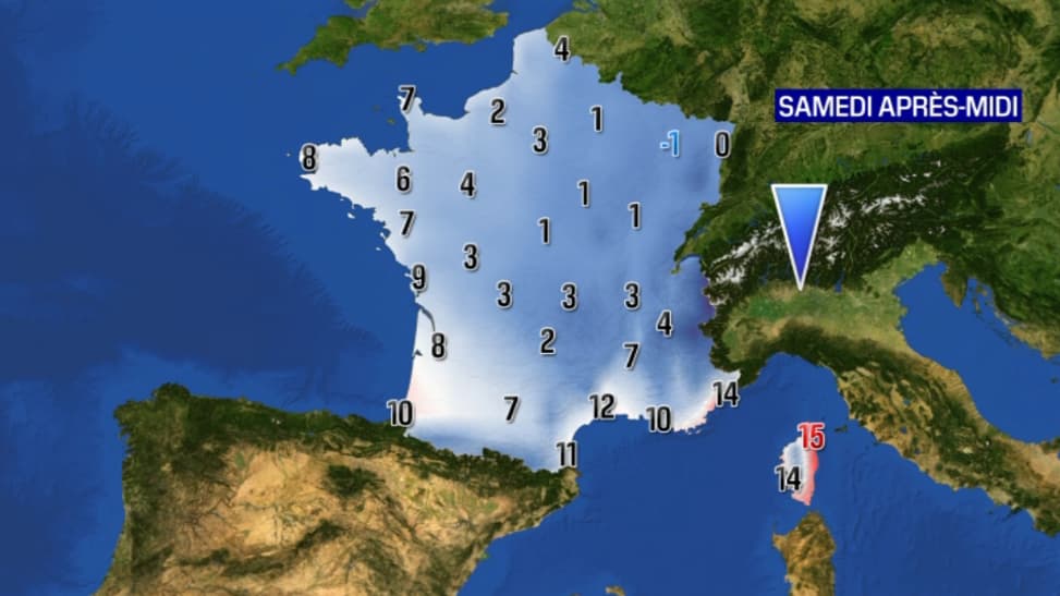 Les températures de ce samedi 2 décembre 2023 après-midi