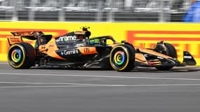 La McLaren de Lando Norris sur les essais libres du Grand Prix du Canada, 13 juin 2025