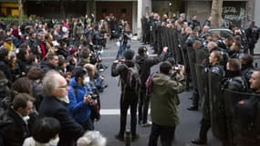 Des manifestants protestant contre l'évacuation du lycée Jean Jaurès à Paris, où s'étaient installés des migrants, le 4 mai 2016. (Photo d'illustration)