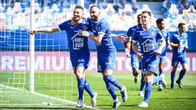 Les joueurs de l'Estac, à Troyes le 24 avril 2021