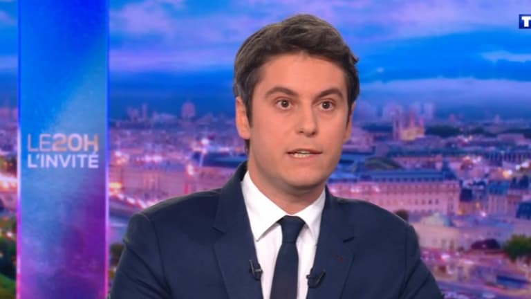 Le Premier ministre Gabriel Attal lors d'une interview sur TF1 le 27 mars 2024