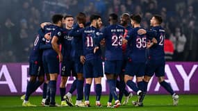 Les joueurs parisiens lors de PSG-Lille, le 10 février 2024.