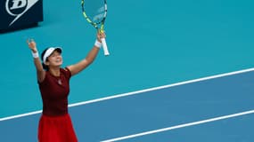 Alexandra Eala, après sa victoire face à Iga Swiatek, au Master 1000 de Miami