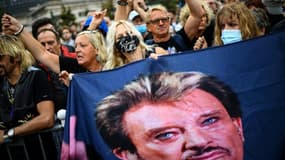 Hommage à Johnny Hallyday le 14 septembre 2021 à Paris