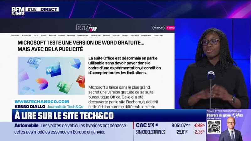 À lire sur le site Tech&Co : Microsoft teste une version de Word gratuit... mais avec de la publicité, par Kesso Diallo - 25/02