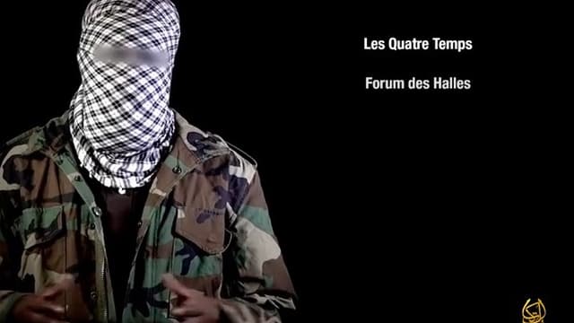 Capture d'écran d'un Shebab appelant à frapper deux centres commerciaux en Ile-de-France. 