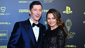Robert Lewandowski et Anna Lewandowska, à Paris le 29 novembre 2021