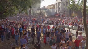 Le parc Gezi, le 1er juin dernier, occupé par de nombreux manifestants.
