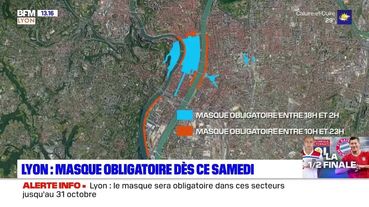 La Carte Des Zones Où Le Masque Devient Obligatoire Dès Samedi à Lyon 3915