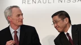 Jean-Dominique Senard, président de l'alliance Renault-Nissan, et Hiroto Saikawa, PDG de Nissan, sont dans le viseur de Carlos Ghosn