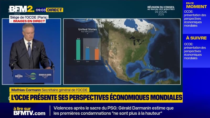 Droits de douane: l'OCDE prévoit un ralentissement de la croissance aux États-Unis et en Chine