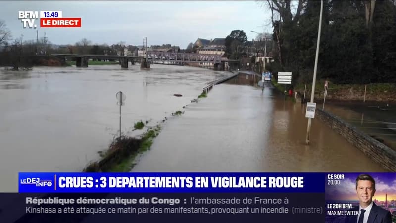 Inondations: la crue de la Vilaine atteint des niveaux historiques à Guipry-Messac ou encore à Redon