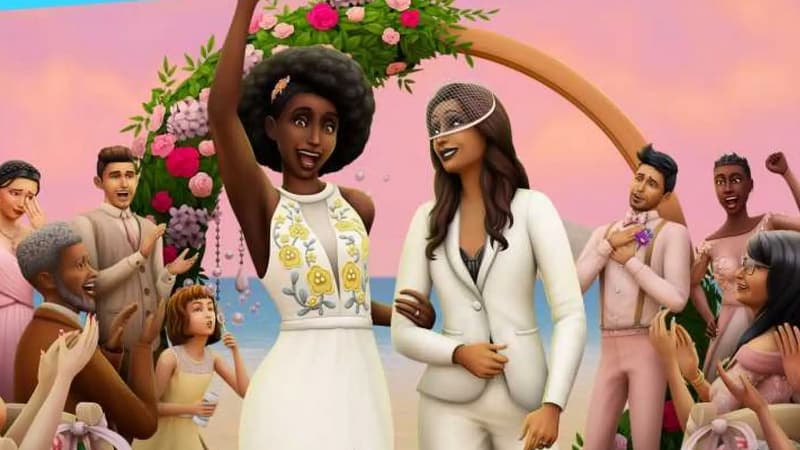 L'extension "Mariage" du jeu Les Sims 4, sorti en février 2022.